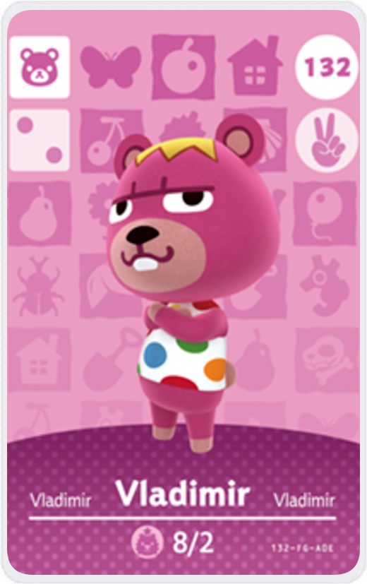 Vladimir - Villager NFC Card for Animal Crossing New Horizons Amiibo