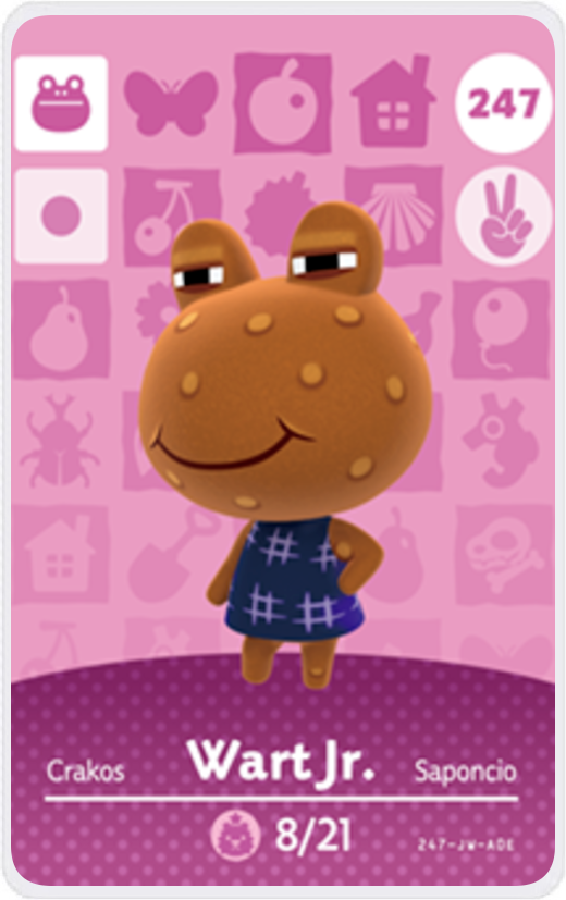 Wart Jr. - Villager NFC Card for Animal Crossing New Horizons Amiibo